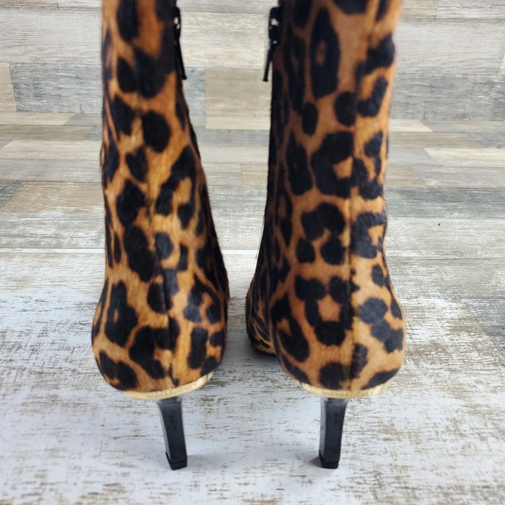 Michael Kors Katerina Womens Knee-High Boots Sz 5.5 Booties Leopard
